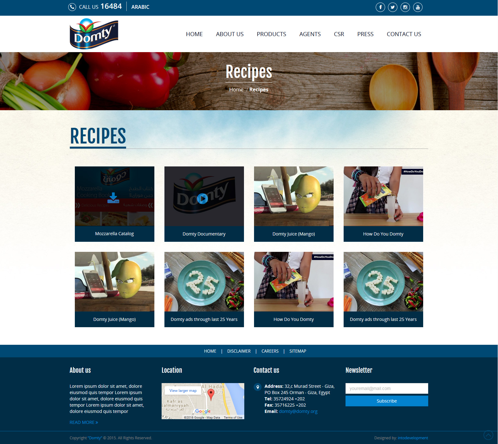 Domty-Recipes-web design Egypt-web design Doha