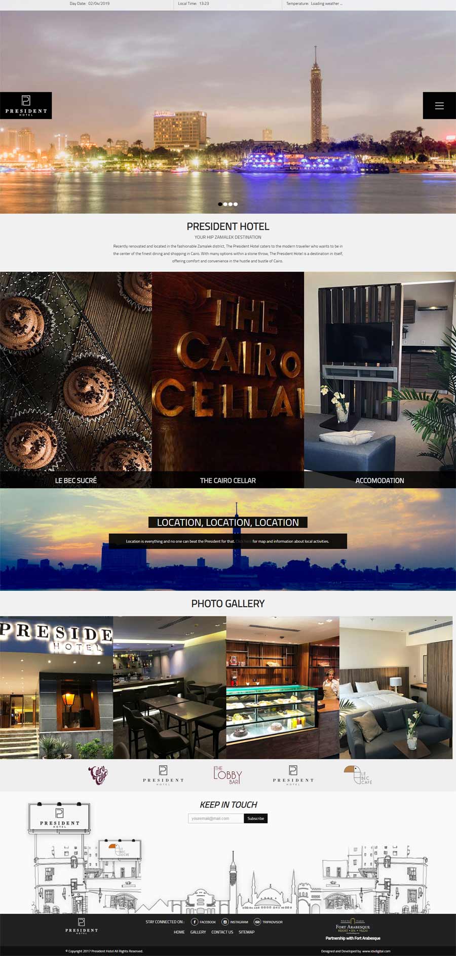 The President Hotel-web development-cairo-doha